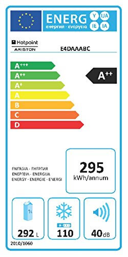 Hotpoint E4D AAA B C Side-by-Side / A++ / 195,5 cm Höhe / 295 kWh/Jahr / 292 L Kühlteil / 110 L Gefrierteil / No Frost / nur 0,808 kWh/24 Stunden / schwarz - 